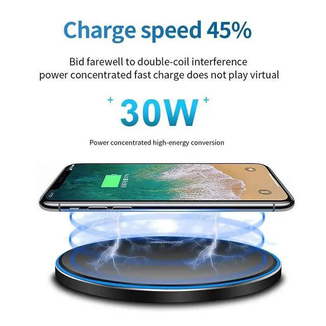 Alt view image 7 of 7 - Wireless Charger 30WWireless Charger Pad Fast Wireless Charging Compatible with Galaxy S24/S23/S22/S21/S20/S10, Fast Charger Compatible with iPhone 16/15/14/13/12/11 Series