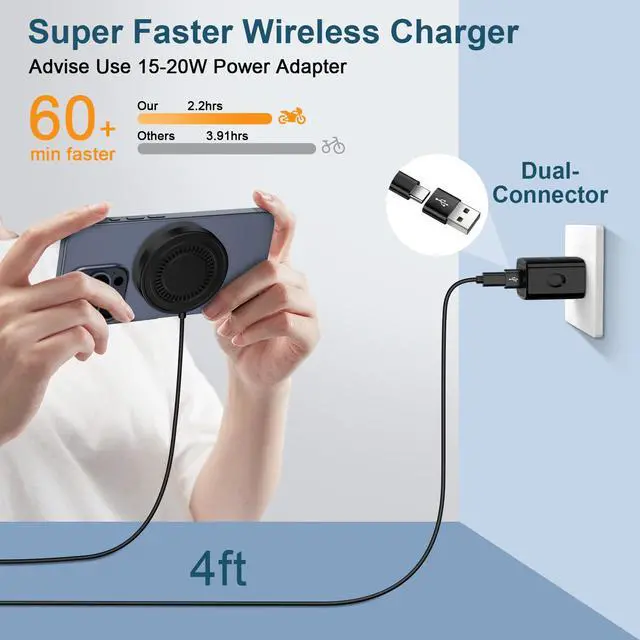 Alt view image 2 of 7 - Wireless Charger Samsung Magnetic Wireless Phone Charger Fast Charging Pad 15W for Samsung Galaxy S26 Ultra/S26+/S26/S25 Ultra/S25 FE/S25 Edge/S24 FE/S23/S22/S21/ Google PIXL 10a 10 Android Phone