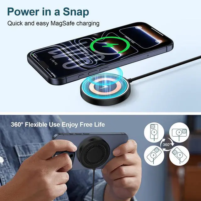Alt view image 4 of 7 - Wireless Charger Samsung Magnetic Wireless Phone Charger Fast Charging Pad 15W for Samsung Galaxy S26 Ultra/S26+/S26/S25 Ultra/S25 FE/S25 Edge/S24 FE/S23/S22/S21/ Google PIXL 10a 10 Android Phone