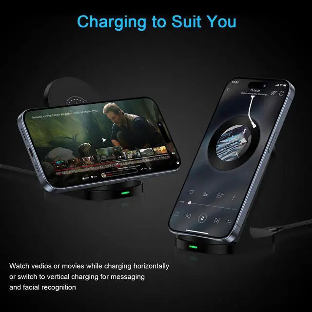 Alt view image 5 of 7 - Wireless Charger Fast Charging Stand for Moto G Stylus 5G 2026/G Power 2025 2024,Edge 2026 2025 2024 2023/Edge 70 Ultra 60 Pro/Razr/Razr 60 Pro/X70 Air/X50 Ultra/X40,15W Android Wireless Phone Charger