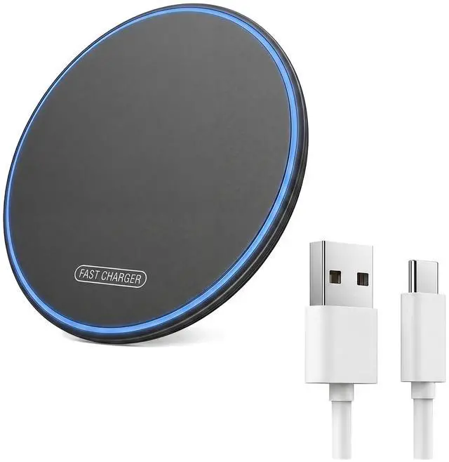 Main image of 15W Fast Wireless Charger, Compatible with Samsung S25/iPhone 17/Android Phones & AirPods/Galaxy Buds, Anti-Slip Charging Pad, Qi-Certified Wireless Charging Station for Office, Mirror