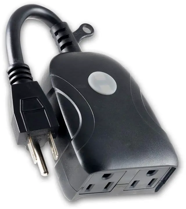 Main image of Outdoor Smart Plug Wi-Fi Outlet, Dual Smart Outlet, Works with Alexa, Echo & Google Home, No Hub Required, App Controlled, ETL Certified, Outdoor Timer, Black, 51405