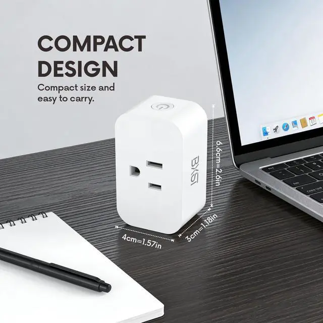Alt view image 6 of 7 - Smart Plug, WiFi Smart Plugs Work with Alexa and Google Home, 15A/1800W Max, Smart Outlet Timer with APP Remote Control, Voice Control, 2.4GHz Wi-Fi, No Hub Required, CE FCC Listed (1, White)