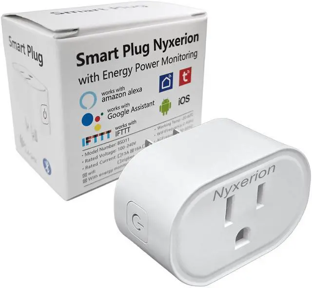 Main image of Smart Plug, ,WiFi Smart Plugs Compatible with Alexa and Google Home,Smart WiFi Outlet with Remote Control and Timer Function,2.4GHz Wi-Fi Only,No Hub Required, White