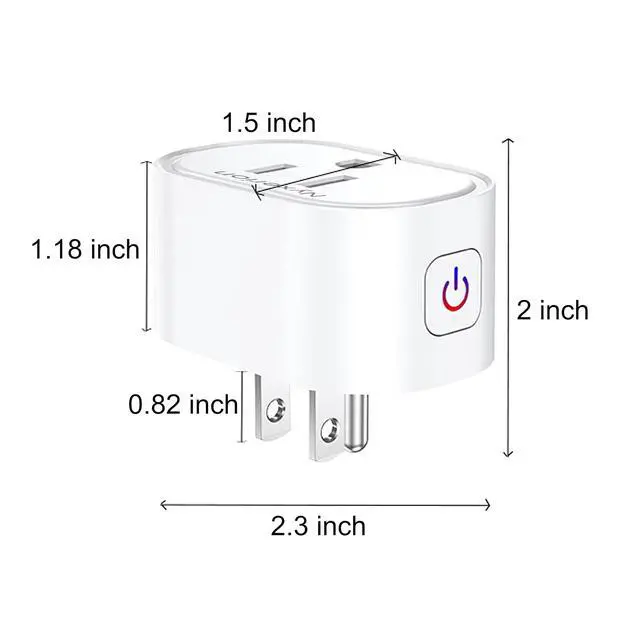 Alt view image 6 of 6 - Smart Plug, ,WiFi Smart Plugs Compatible with Alexa and Google Home,Smart WiFi Outlet with Remote Control and Timer Function,2.4GHz Wi-Fi Only,No Hub Required, White