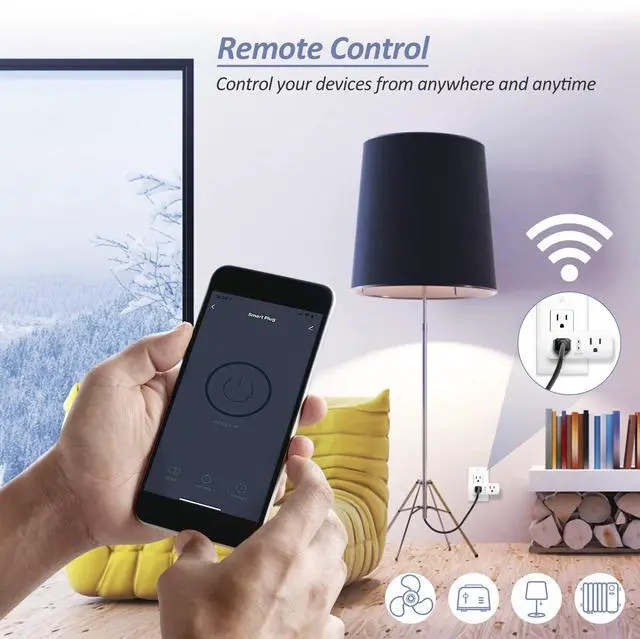 Alt view image 5 of 7 - Smart Plug, 2-in-1 Compact Design 2.4 GHz Wi-Fi Smart Plug, Alexa Smart Plug Compatible with Alexa and Google Assistant, ETL Certified 120V 10A Smart Outlet with Timer, 2 Pack