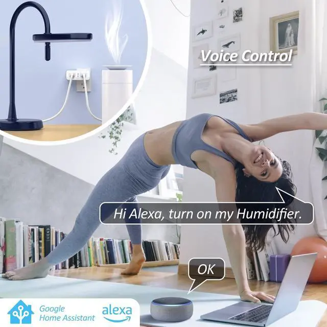 Alt view image 7 of 7 - Smart Plug, 2-in-1 Compact Design 2.4 GHz Wi-Fi Smart Plug, Alexa Smart Plug Compatible with Alexa and Google Assistant, ETL Certified 120V 10A Smart Outlet with Timer, 2 Pack