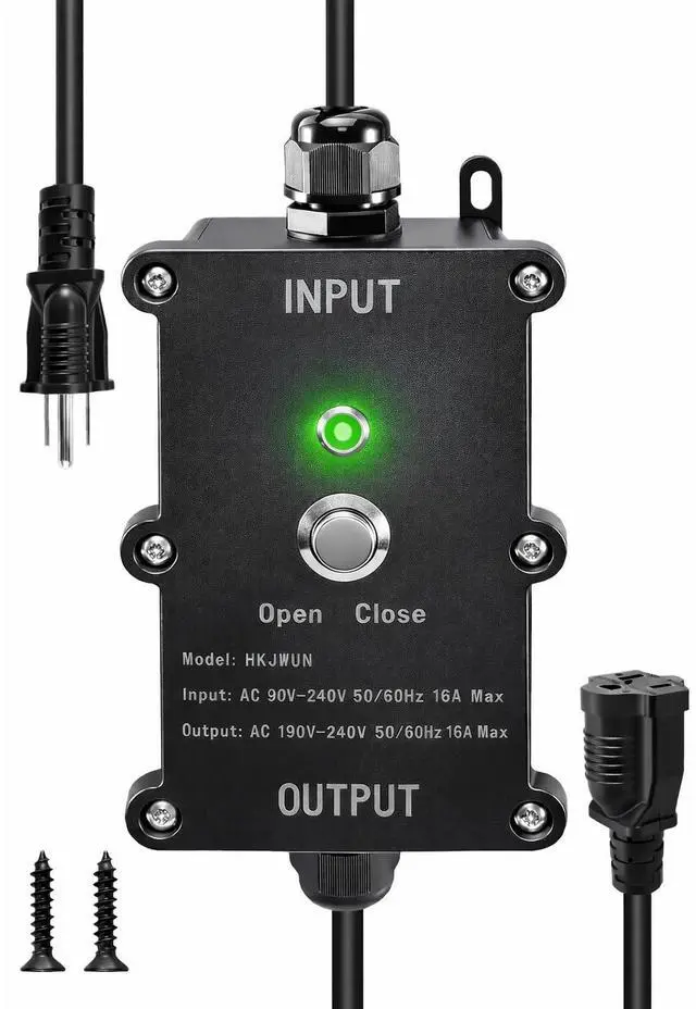 Main image of 16A Smart Outdoor Plug, IP65 Waterproof and Dustproof Decorations Remote Control, Outdoor Light Strings Fountain Pumps Holiday, Compatible with Alexa Google Home