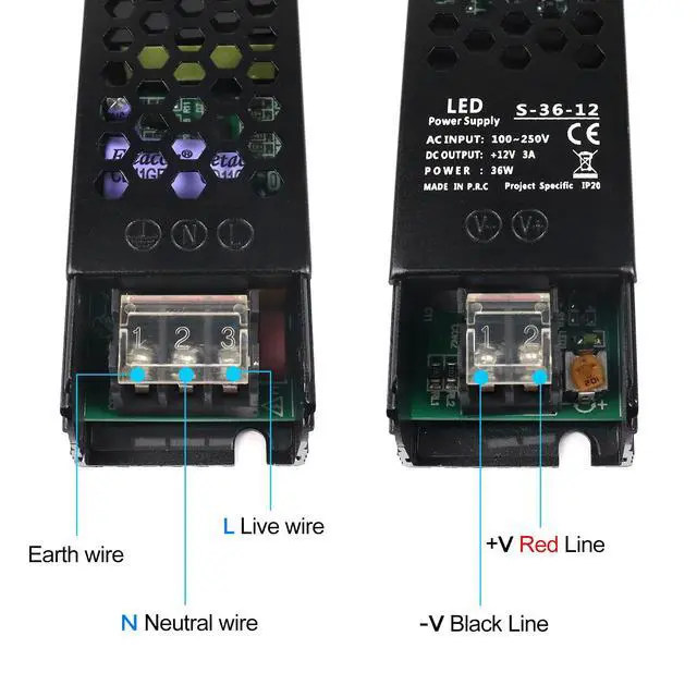 Alt view image 3 of 7 - 12V 3A 36W Universal Regulated Switching Power Supply, 100-250V AC to 12V DC Converter, LED Driver, Industrial Transformer, Adapter for Strip Light, Lamp, Radio