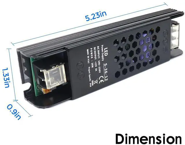 Alt view image 5 of 7 - 12V 3A 36W Universal Regulated Switching Power Supply, 100-250V AC to 12V DC Converter, LED Driver, Industrial Transformer, Adapter for Strip Light, Lamp, Radio