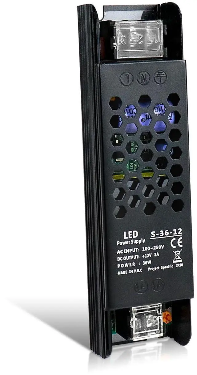 Main image of 12V 3A 36W Universal Regulated Switching Power Supply, 100-250V AC to 12V DC Converter, LED Driver, Industrial Transformer, Adapter for Strip Light, Lamp, Radio