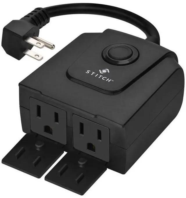 Main image of Smart Outdoor Plug, IP65 Weather Resistance, 2 Individually Controlled Outlets, No Hub Required, Compatible with Google Home - STITCH Series