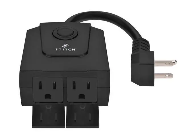 Alt view image 2 of 6 - Smart Outdoor Plug, IP65 Weather Resistance, 2 Individually Controlled Outlets, No Hub Required, Compatible with Google Home - STITCH Series