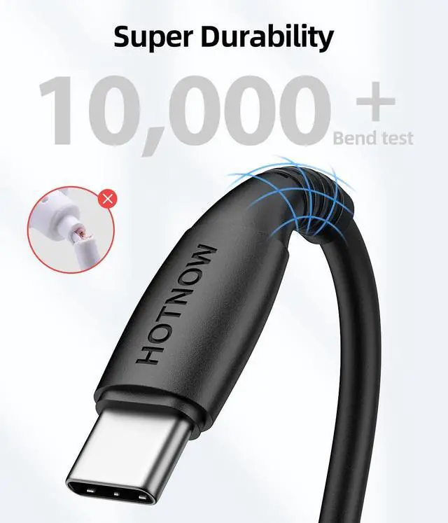 Alt view image 5 of 7 - USB C to USB C Cable 0.5FT 3Pack,6inch 60W USB-C Fast Charging Cable | USB 2.0 Type C Data Sync Cable for iPhone 17 16,for Samsung Galaxy S25 S24 S23,iPad Pro,Power Bank and Other Type c Devices.