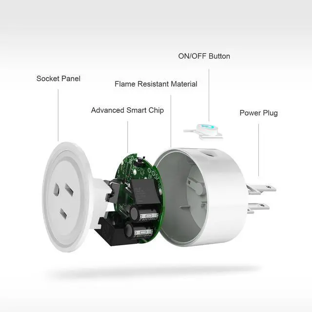 Alt view image 6 of 7 - Smart Plug 2 Pack Wi-Fi Enabled Mini Smart Socket Compatible with Amazon Alexa Google Home, Remote Control Outlet with Timing Function