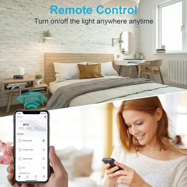 Alt view image 6 of 7 - Smart Plug 5GHz& 2.4GHz, 15A WiFi Smart Outlet Compatible with Alexa & Google Home, Smart Home WiFi Plug with Remote Control, Timer Outlet with Schedule, 1 Pack