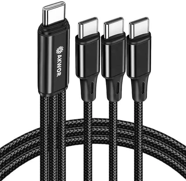 Main image of USB C Splitter Charging Cable for Multiple Devices, 60W USB C Multi Charging Cable, 3-in-1 Fast Charging Type C Cord for iPhone 15 Android Tablet, Travel Portable USB C Charger Cable