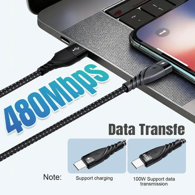 Alt view image 3 of 5 - 100W USB C Splitter Multi Charging Cable,USB A/C to USB C QC3.0 Fast Charging 4Ft, 3 in 2 Multi Charger Cord, with 3 Type-C Connectors Compatible with Cell Phones Tablets and More