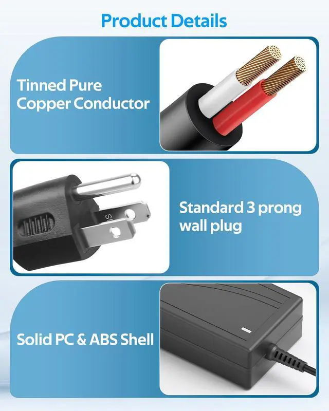 Alt view image 6 of 7 - 12V 5A Power Supply Adapter 60W AC 100-240V to DC 12V LED Transformer with 5.5x2.1mm & 5.5x2.5mm DC Output Jack US Plug Desktop Charger for LED Strip Lights CCTV Cameras Routers Monitors