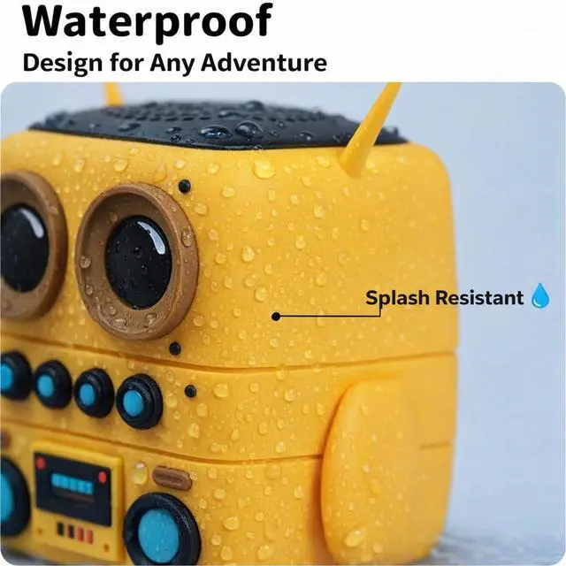 Alt view image 4 of 7 - Robot Shape Bluetooth Speaker with Retro Radio Features, TF Card Playback and TWS Pairing, Portable Compact Wireless Audio Companion and Unique Kids Gift Idea
