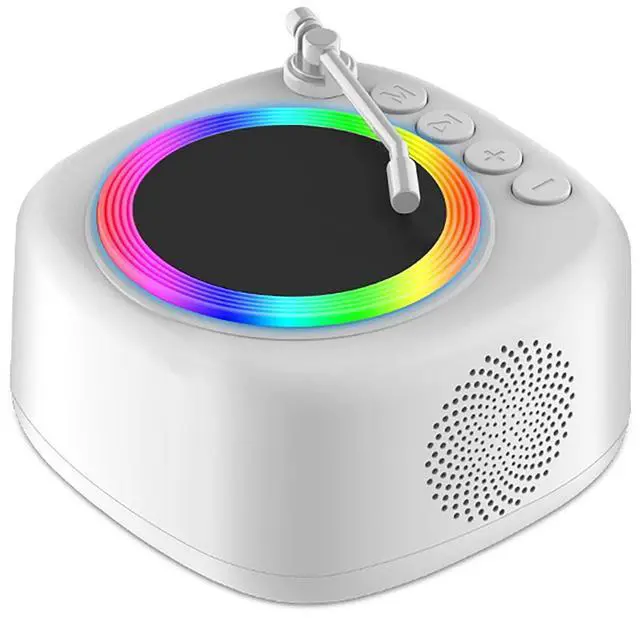 Main image of Retro Vinyl Record Player Style Bluetooth Speaker, Mini Portable Wireless Speaker with Dynamic RGB Rhythm Lights, HiFi Stereo Sound, Rechargeable Battery, Desktop Decor Speaker for Bedroom Home Gift