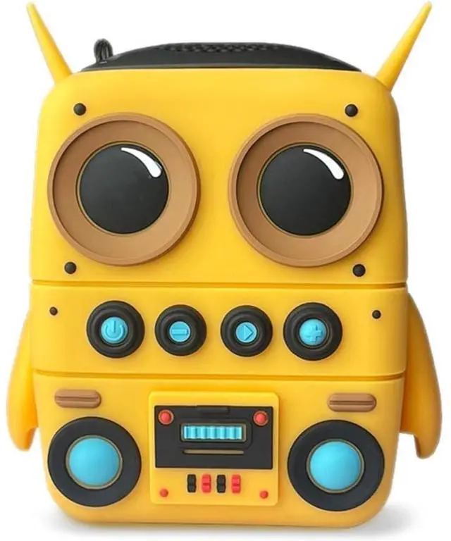 Main image of Robot Shape Bluetooth Speaker with Retro Radio Features, TF Card Playback and TWS Pairing, Portable Compact Wireless Audio Companion and Unique Kids Gift Idea