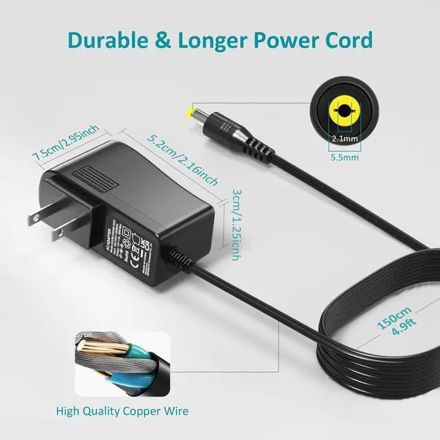 Alt view image 3 of 7 - Universal AC Adapter 12V 3A Center Positive Power Supply 12 Volt 3 Amp 2.5A 2A 1.5A 1A 500mA Charger DC 12V Power Cord for Router DVD Player Speaker LED Strip Light CCTV Security Camera