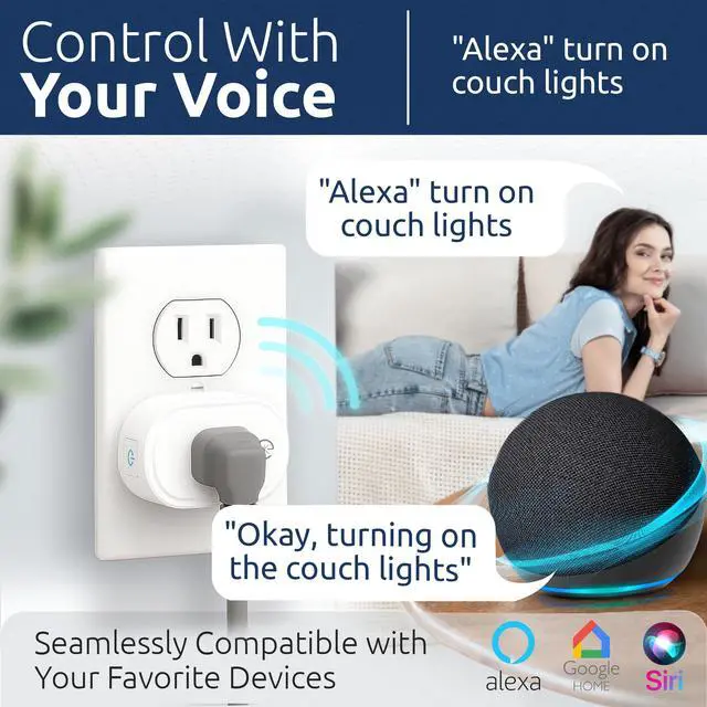 Alt view image 2 of 7 - Smart Plug | Compatible with Alexa, Google Home Assistant, iPhone, Siri, Android, Power Tracking 15A 1800W, No Hub Required Energy Monitoring Outlet (Non-Energy Monitoring, 1)
