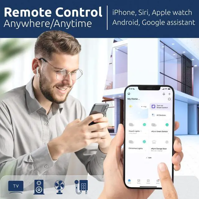 Alt view image 6 of 7 - Smart Plug | Compatible with Alexa, Google Home Assistant, iPhone, Siri, Android, Power Tracking 15A 1800W, No Hub Required Energy Monitoring Outlet (Non-Energy Monitoring, 1)