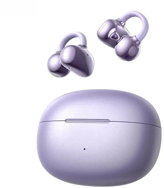 Main image of NE55 AI Translation Earbuds Real-Time, 135+ Languages Translator, Open Ear Wireless Bluetooth 6.0 Clip on Earbuds, Waterproof Open Ear Headphones with 52H Playtime, for Travel Work Meeting (Purple)