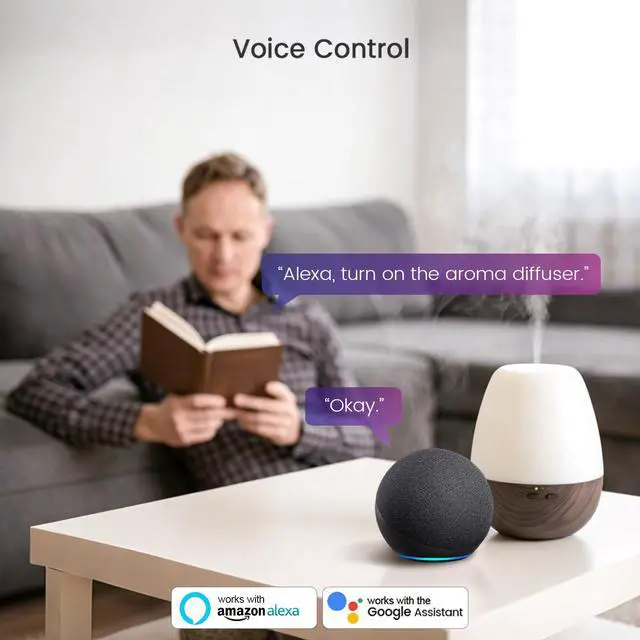 Alt view image 5 of 7 - Smart Home Plug, 2.4GHz WiFi Smart Socket, Works with Alexa & Google Assistant, 10A Mini Smart Outlet, APP Timer, Countdown & Group Control, No Hub Needed, ETL FCC RoHS Certified, White,2 Pack