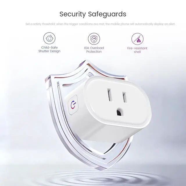 Alt view image 2 of 7 - Smart Home Plug, 2.4GHz WiFi Smart Socket, Works with Alexa & Google Assistant, 10A Mini Smart Outlet, APP Timer, Countdown & Group Control, No Hub Needed, ETL FCC RoHS Certified, White,2 Pack