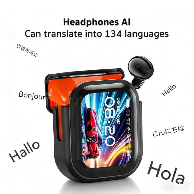Alt view image 2 of 7 - NE20 AI Translation Earbuds Real Time 135 Languages Translator Ear Buds Audifonos Traductores Inglés Español Wireless Earphones Bluetooth 6.0 Headphones for Travel Business Meeting Learning