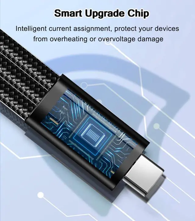 Alt view image 6 of 7 - USB C Splitter Charging Cable for Multiple Devices, 60W USB C Multi Charging Cable, 3-in-1 Fast Charging Type C Cord for iPhone 15 Android Tablet, Travel Portable USB C Charger Cable