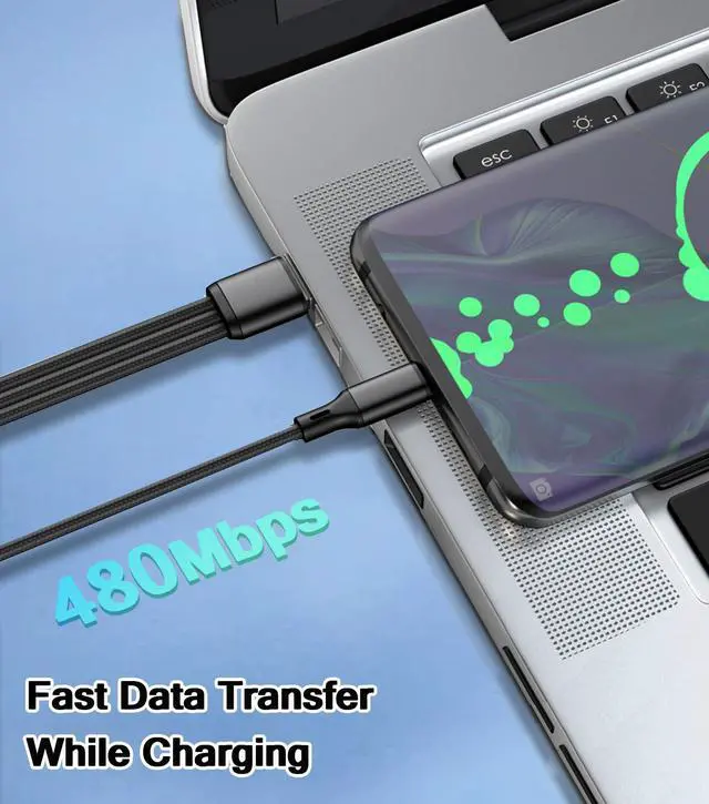 Alt view image 7 of 7 - USB C Splitter Charging Cable for Multiple Devices, 60W USB C Multi Charging Cable, 3-in-1 Fast Charging Type C Cord for iPhone 15 Android Tablet, Travel Portable USB C Charger Cable