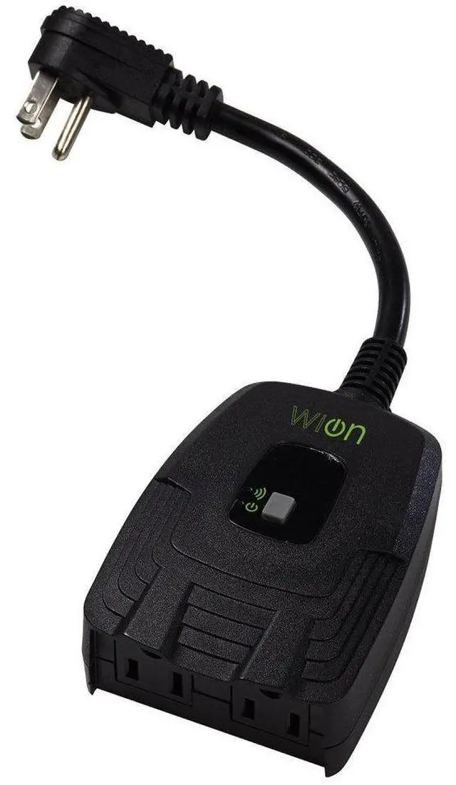 Main image of WiOn 50049 Outdoor Wi-Fi Wireless Plug-In Switch; Smartphone And Tablet Automation For Up To 12 Devices; 2 Grounded Outlets; Weather Resistant; Energy Saving; Wifi Controlled Switch