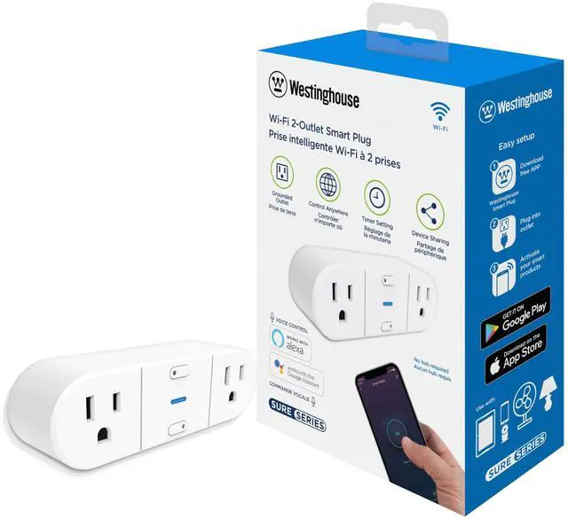 Main image of 94013 WH-522 Wi-Fi Smart Plug, Compatible with Alexa, Google Home & IFTT, No Hub Required, White