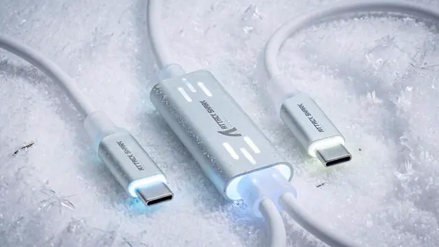 Alt view image 2 of 7 - C08 USB A to Dual Type-C Custom Coiled Aviator Cable with Adjustable RGB Light,4-Pin Steel Aviation Connector,Aluminum Alloy Hub,Pure Copper Core for 8KHz X68 Keyboard R11 R5 Mouse(White)
