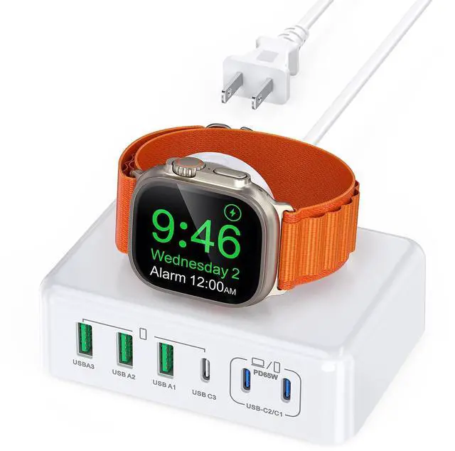 Main image of 7 in 1 Fast Charger Station for iPhone & Apple Watch, 170W 6-Port PD GaN USB C Charging Block, Compact Travel Charger for MacBook Pro/Air, iPad Pro, Apple Watch 10 9 8 7 6 5, iPhone 17/16/15/14/13