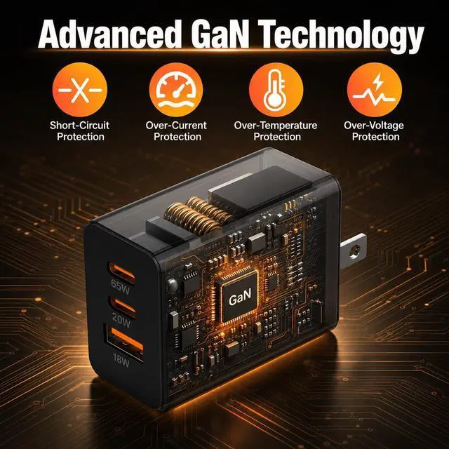 Alt view image 5 of 7 - 65W Super Fast Charger Typc-C for Samsung Galaxy S26 Ultra,3-Port 100W(in total) Charging Block PD/QC 3.0 for Galaxy S25/S24 Plus,Tab,MacBook,iPhone 17 Pro Max,Android, 3/3/6/6/10/10FT USBC Cable Cord
