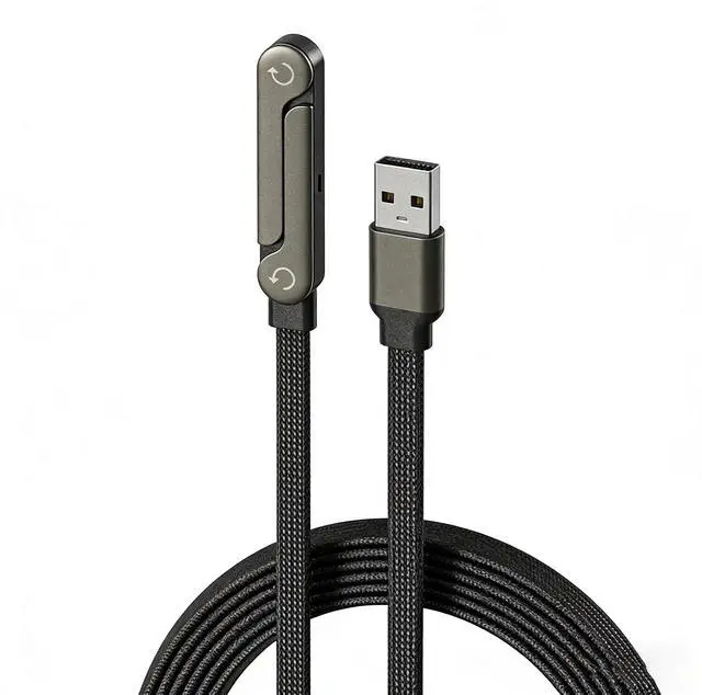 Alt view image 2 of 7 - 2 in 1 USB C Charger Cable with Invisible Stand, USB A to USB C 65w Fast Charging Braided Cord and Phone Stand Compatible with iPhone,Samsung and Android Phone,Type C PD Charging Cable,5ft,Black