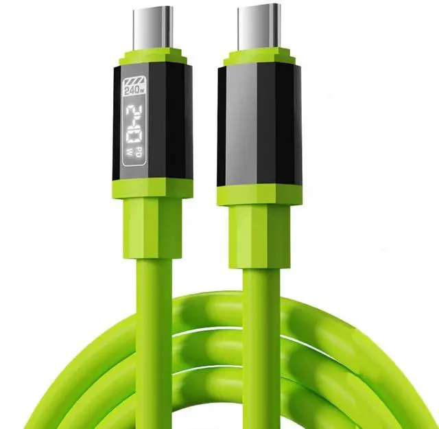Main image of Teilybao USB C Cable, 240W 4.92FT 6A Fast Charging USB C Charger Cable with LED Display, Zinc Alloy Silicone USB C to USB C Cable for iPhone 16/Pro/Plus/Pro Max, MacBook, iPad Pro, Galaxy S24/S23