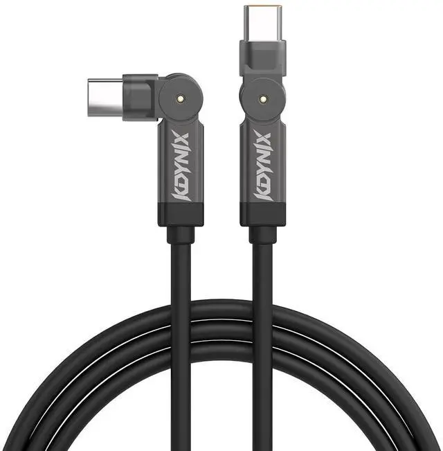 Main image of USB C to USB C Cable 6.6ft 60W, 180°Rotating USB C Fast Charging Cable for iPhone 17/16/15 Series, iPad Pro, Pixel, Laptop, MacBook, Galaxy S23/S24 Ultra - Black