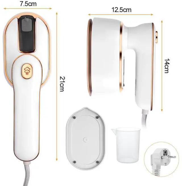 Alt view image 3 of 7 - Mini Steam Iron, 1000W Portable Handheld Travel Steam Iron, 180° Rotating Handle Converts Iron into Handheld Steamer, 15s Fast Heat Up, 2-in-1 Foldable Steamer Iron for Home and Travel