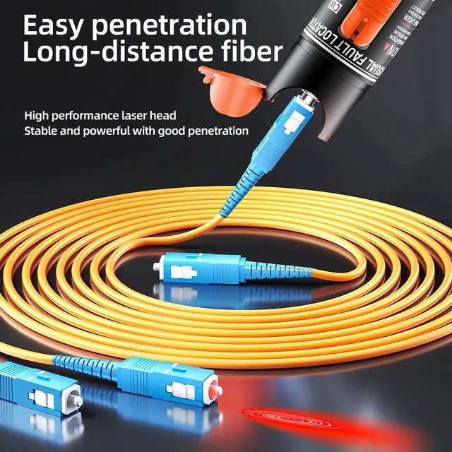 Alt view image 6 of 7 - Visual Fault Locator,10-20KM VFL Fiber Optic Tester Kit - Include Single Mode 9/125um FC Male to LC Female Adapter, VFL for Fiber Network Cable Test