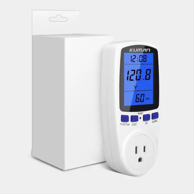 Alt view image 6 of 6 - Upgraded Watt Meter, Home Electricity Usage Monitor, Plug-in Socket Power Meter, Power Watt Voltage Amps Meter Tester, Overload Protection
