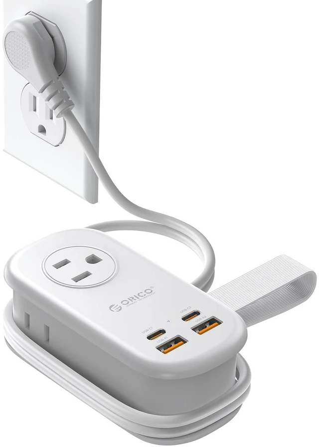 Main image of 65W GaN Travel Power Strip with Flat Plug and 4FT Extension Cord 7-in-1 Charging Ports (3 AC Outlets/2 USB-A/2 USB-C), Fast Charger for MacBook Pro/Air, iPad Pro, iPhone 17/16/15- AP3