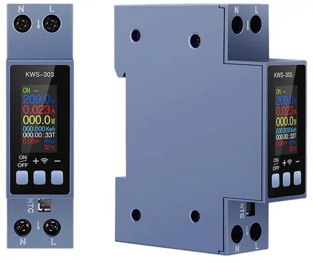 Main image of Two-Phase Energy Meter Electricity Usage Monitor AC 85~290V 40A Voltmeter Ammeter Watt Kwh Frequency Power Meter Color-Screen 8-in-1 Multifunction AC Voltage,Current,and Power Meter