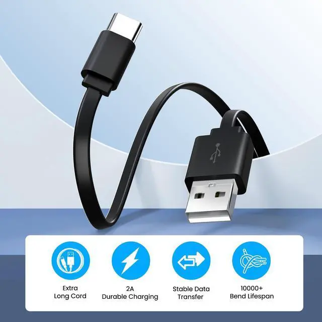 Alt view image 7 of 7 - 16.4FT/5M Extra Long Flat USB A to USBC Cable with Fixing Nails and Ties Data Transfer Charging Power Extension Cord for Home Security Cameras, Phones, Tablets, Gaming Controller, etc