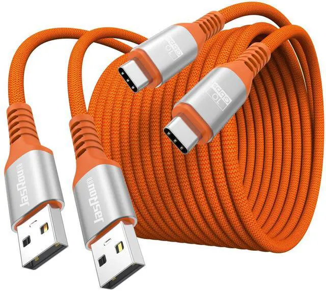 Main image of USB to USB C Data Cable 10ft 2Pack, 3A&10Gbps USB 3.2 Superspeed Long USB A to Type C Charging Cord Braided for PS5 DualSense/Edge, X-box Series S/X, Elite Series 2, Switch, Phones, Laptop, SSDs